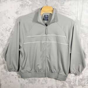 Vintage John Blair Jacket Adult 2XL Gray Long Sleeve Full Zip Polyester‎ Mens